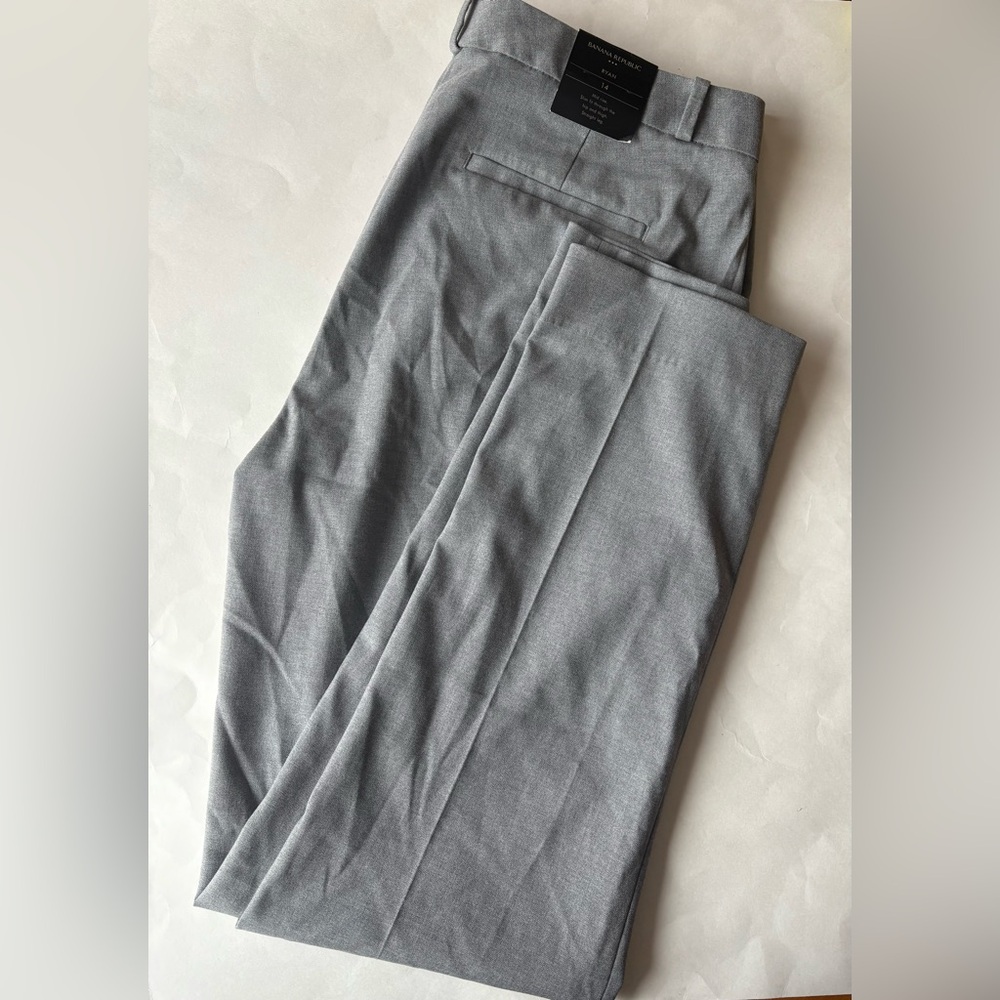 Banana Republic Ryan Straight Mid-Rise Pants Grey Women's Size 14 NWT